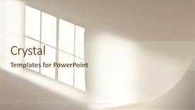  Presentation with reflection - PPT theme consisting of architecture lighting shadow - reflection of a window background and a cream colored foreground