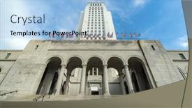  Presentation with architecture city - Amazing theme having architecture-los-angeles-city-hall backdrop and a light blue colored foreground