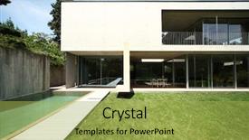  Presentation with outdoors - Audience pleasing presentation theme consisting of architecture minimal - beautiful modern house outdoors view backdrop and a yellow colored foreground