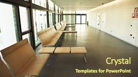  Presentation with minimalist - PPT theme consisting of architecture minimal - minimalist waiting room background and a tawny brown colored foreground