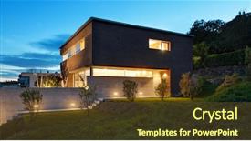  Presentation with design - Audience pleasing presentation theme consisting of architecture modern design beautiful house backdrop and a tawny brown colored foreground