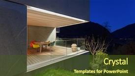  Presentation with architecture - Presentation theme featuring architecture modern design concrete house background and a tawny brown colored foreground