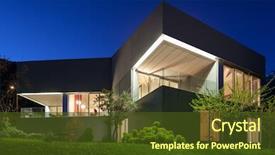  Presentation with concrete - Audience pleasing PPT theme consisting of architecture modern design concrete house backdrop and a tawny brown colored foreground