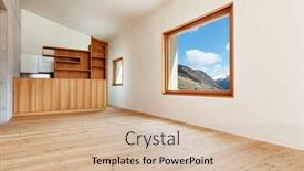  Presentation with architecture home - Beautiful slide set featuring architecture modern design mountain home room backdrop and a soft green colored foreground