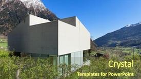  Presentation with modern hi tech design - Colorful PPT theme enhanced with architecture modern design mountain house backdrop and a  colored foreground