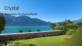  Presentation with green architecture - Amazing PPT theme having architecture nice terrace with green backdrop and a light blue colored foreground