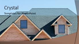  Presentation with roofing shingles - Beautiful slides featuring roofing architecture of a brand backdrop and a light blue colored foreground