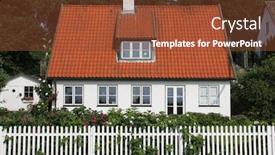  Presentation with ancient village - Slide deck with architecture-of-ancient-european-village background and a  colored foreground