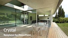  Presentation with architecture - Presentation theme featuring architecture of attilio panzeri modern background and a coral colored foreground