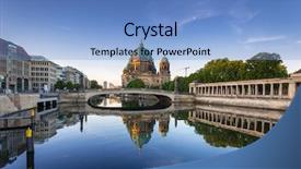  Presentation with history - Slide deck featuring architecture of berlin reflected background and a light blue colored foreground