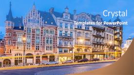  Presentation with brussels - Amazing slide deck having architecture-of-brussels-cityscape-old backdrop and a teal colored foreground