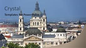  Presentation with architecture city - Slide set enhanced with budapest capital city of hungary background and a teal colored foreground