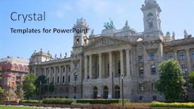  Presentation with architecture city - Colorful theme enhanced with budapest capital city of hungary backdrop and a light blue colored foreground