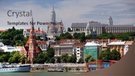  Presentation with architecture city - PPT theme having budapest capital city of hungary background and a light blue colored foreground