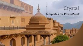  Presentation with india fort - Presentation design consisting of architecture-of-famous-historic-amber background and a lemonade colored foreground