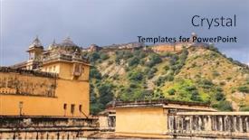  Presentation with architecture city - PPT layouts with architecture-of-historic-amber-fort background and a light blue colored foreground