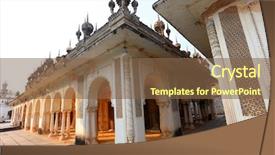  Presentation with india - Colorful presentation theme enhanced with architecture of historic paigah tomb backdrop and a tawny brown colored foreground