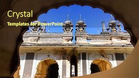  Presentation with india - Slide set having architecture-of-historic-paigah-tombs background and a wine colored foreground