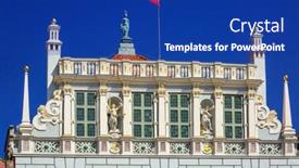  Presentation with historical architecture - Cool new presentation theme with architecture-of-historical-artus-court backdrop and a royal blue colored foreground