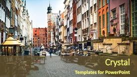  Presentation with architecture - PPT theme having architecture of mariacka street background and a tawny brown colored foreground