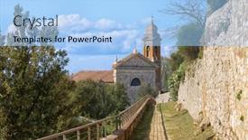  Presentation with tuscany - Presentation consisting of architecture-of-montalcino-tuscany-italy background and a light blue colored foreground