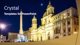  Presentation with rome - Amazing PPT layouts having architecture-of-piazza-navona backdrop and a navy blue colored foreground
