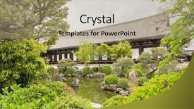  Presentation with architecture - Colorful PPT theme enhanced with architecture of sanjusangendo which is famous for its 1001 statues of kannon the goddess of mercy in kyoto japan backdrop and a mint green colored foreground