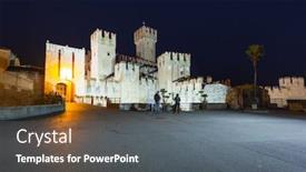  Presentation with architecture - Slide deck enhanced with architecture-of-scaligero-castle background and a gray colored foreground