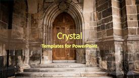  Presentation with gothic architecture - Slides with architecture of st vitus cathedral background and a tawny brown colored foreground