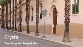  Presentation with architecture city - Theme consisting of architecture-of-taranto-city background and a coral colored foreground