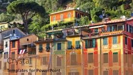  Presentation with architecture - PPT theme consisting of architecture-of-the-beautiful background and a coral colored foreground