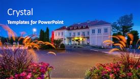  Presentation with architecture city - Beautiful PPT theme featuring architecture-of-the-city-hall backdrop and a cobalt blue colored foreground