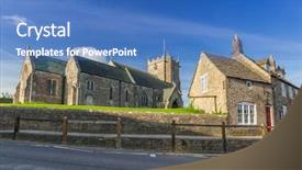  Presentation with architecture - PPT layouts enhanced with architecture-of-the-corfe-castle background and a teal colored foreground