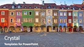  Presentation with it architecture - Beautiful PPT theme featuring architecture of the main square backdrop and a  colored foreground