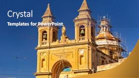  Presentation with malta - Beautiful slide set featuring architecture-of-the-marsaxlokk-parish backdrop and a ocean colored foreground