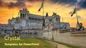  Presentation with rome - Audience pleasing slide set consisting of architecture-of-the-national-monument backdrop and a tawny brown colored foreground