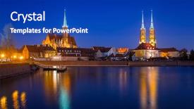  Presentation with architecture old - Colorful PPT layouts enhanced with architecture of the old town backdrop and a royal blue colored foreground