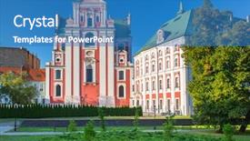  Presentation with consept architecture - Cool new presentation theme with architecture of the old town backdrop and a teal colored foreground