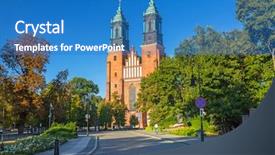  Presentation with architecture old - PPT theme enhanced with architecture of the old town background and a  colored foreground