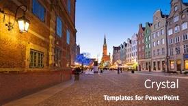  Presentation with architecture old - Cool new slide set with architecture of the old town in gdansk poland backdrop and a tawny brown colored foreground