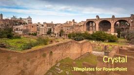  Presentation with forum - Presentation theme consisting of architecture of the roman forum background and a red colored foreground