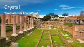  Presentation with rome italy - Presentation design featuring architecture-of-the-roman-forum background and a teal colored foreground