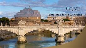  Presentation with rome italy - Amazing presentation design having architecture-of-the-saint-angel backdrop and a light blue colored foreground