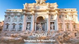  Presentation with free islamic architecture - Slide deck featuring architecture of the trevi fountain background and a coral colored foreground