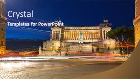  Presentation with rome italy - Theme with architecture-of-the-vittorio-emanuele background and a navy blue colored foreground