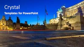  Presentation with rome italy - Audience pleasing theme consisting of architecture-of-the-vittorio-emanuele backdrop and a dark gray colored foreground