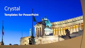  Presentation with rome italy - PPT theme featuring architecture-of-the-vittorio-emanuele background and a dark gray colored foreground