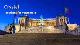 Presentation with rome italy - Colorful theme enhanced with architecture-of-the-vittorio-emanuele backdrop and a royal blue colored foreground
