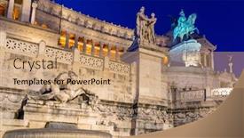  Presentation with rome italy - PPT theme having architecture-of-the-vittorio-emanuele background and a coral colored foreground