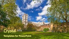  Presentation with parliament westminster london england - PPT layouts featuring architecture of westminster abbey background and a tawny brown colored foreground